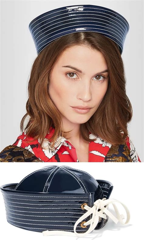 prada hat blue|Baltic Blue Satin And Patent Leather Hat .